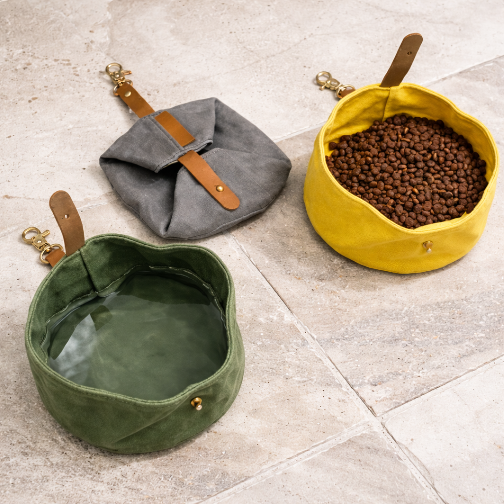 Collapsible Canvas Dog Bowl for Walks & Travel