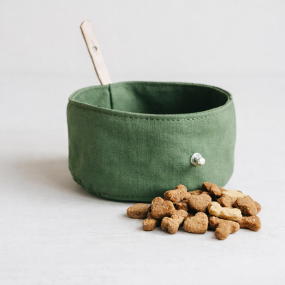 Collapsible Canvas Dog Bowl for Walks & Travel