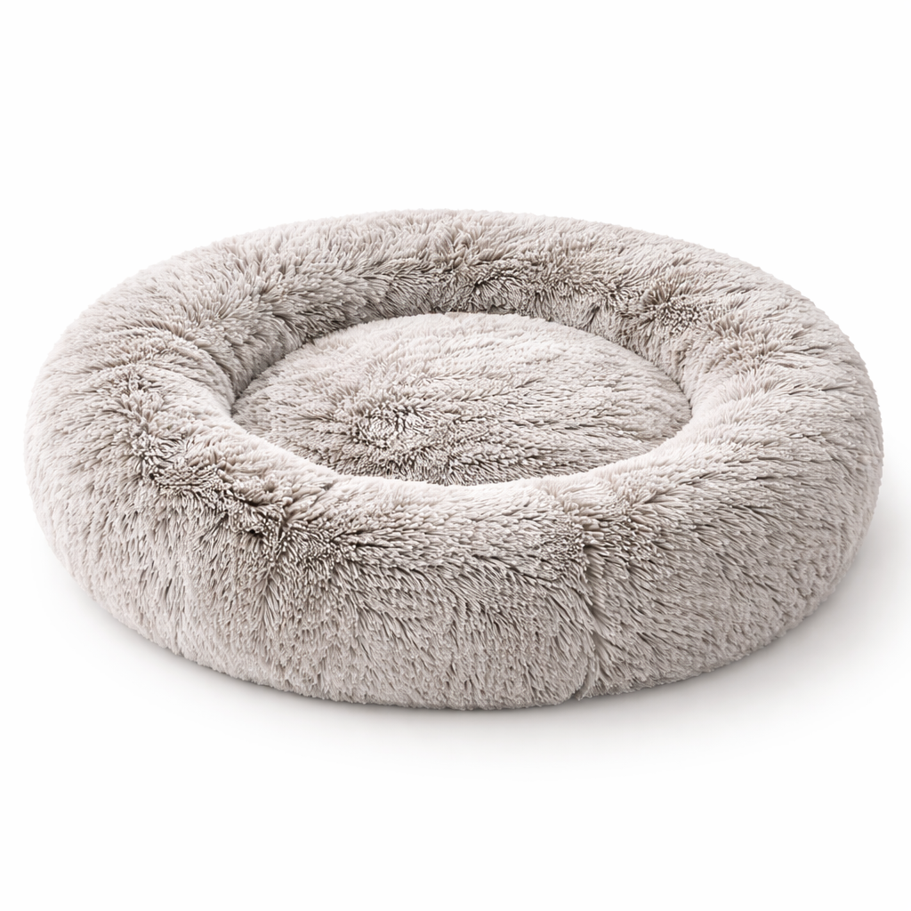 Calming Plush Donut Dog Bed