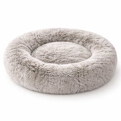 Calming Plush Donut Dog Bed