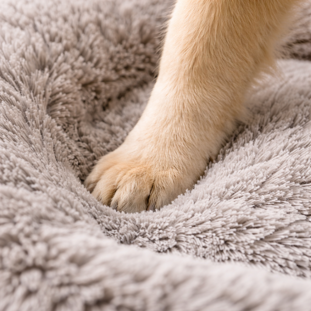 Calming Plush Donut Dog Bed