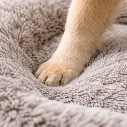 Calming Plush Donut Dog Bed