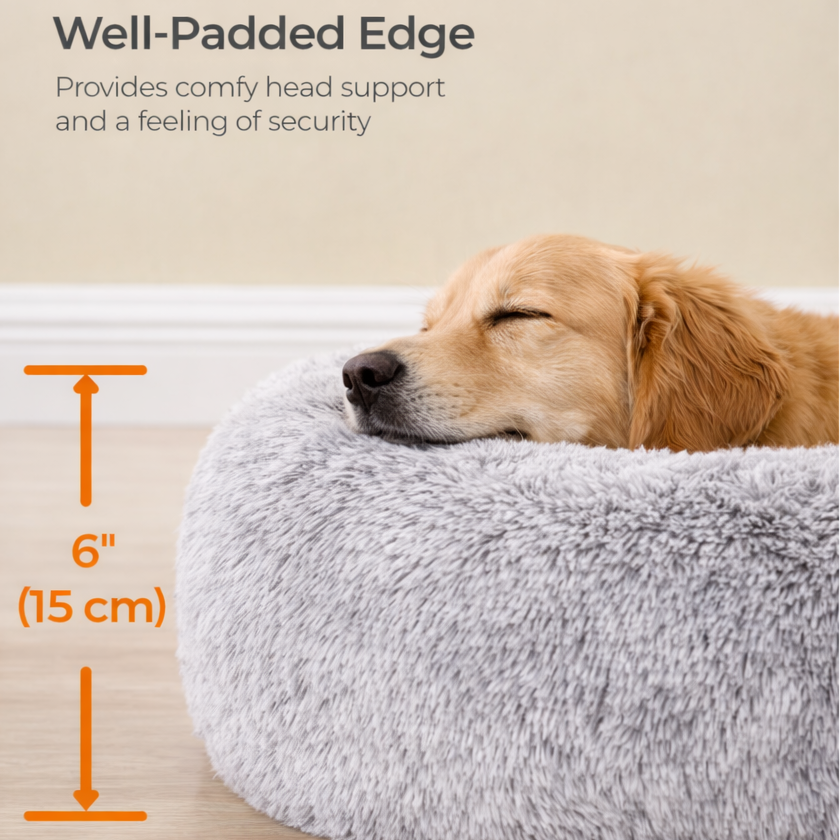 Calming Plush Donut Dog Bed