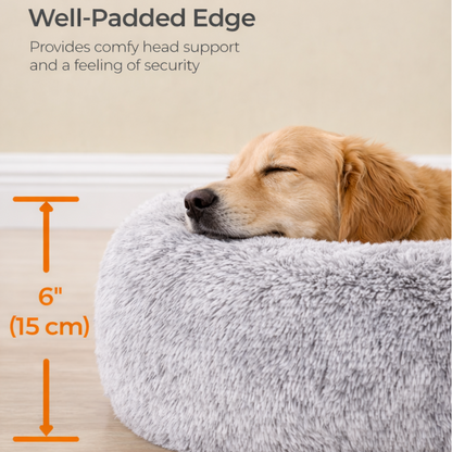 Calming Plush Donut Dog Bed